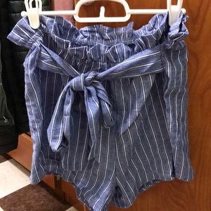 Purple and white shorts